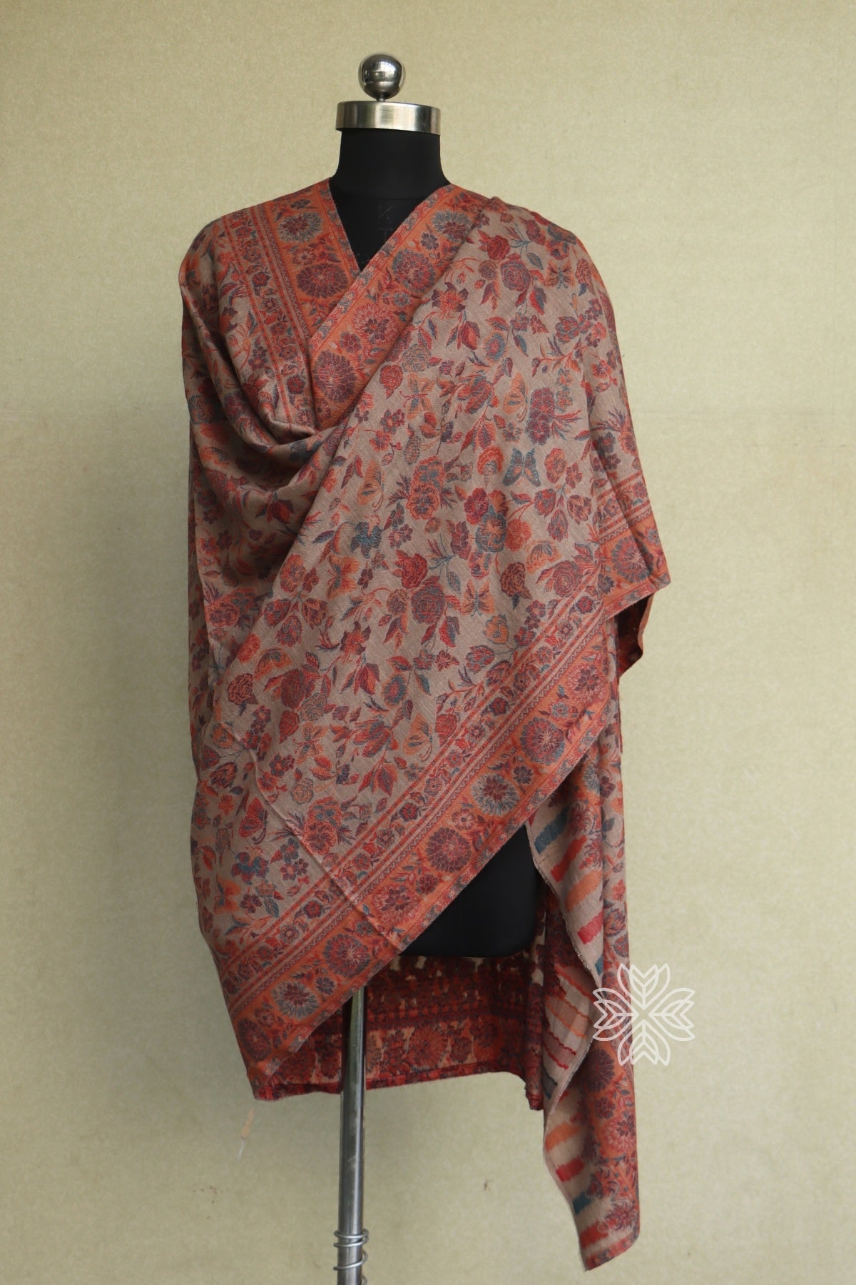 Beige Kani Fine Wool Shawl