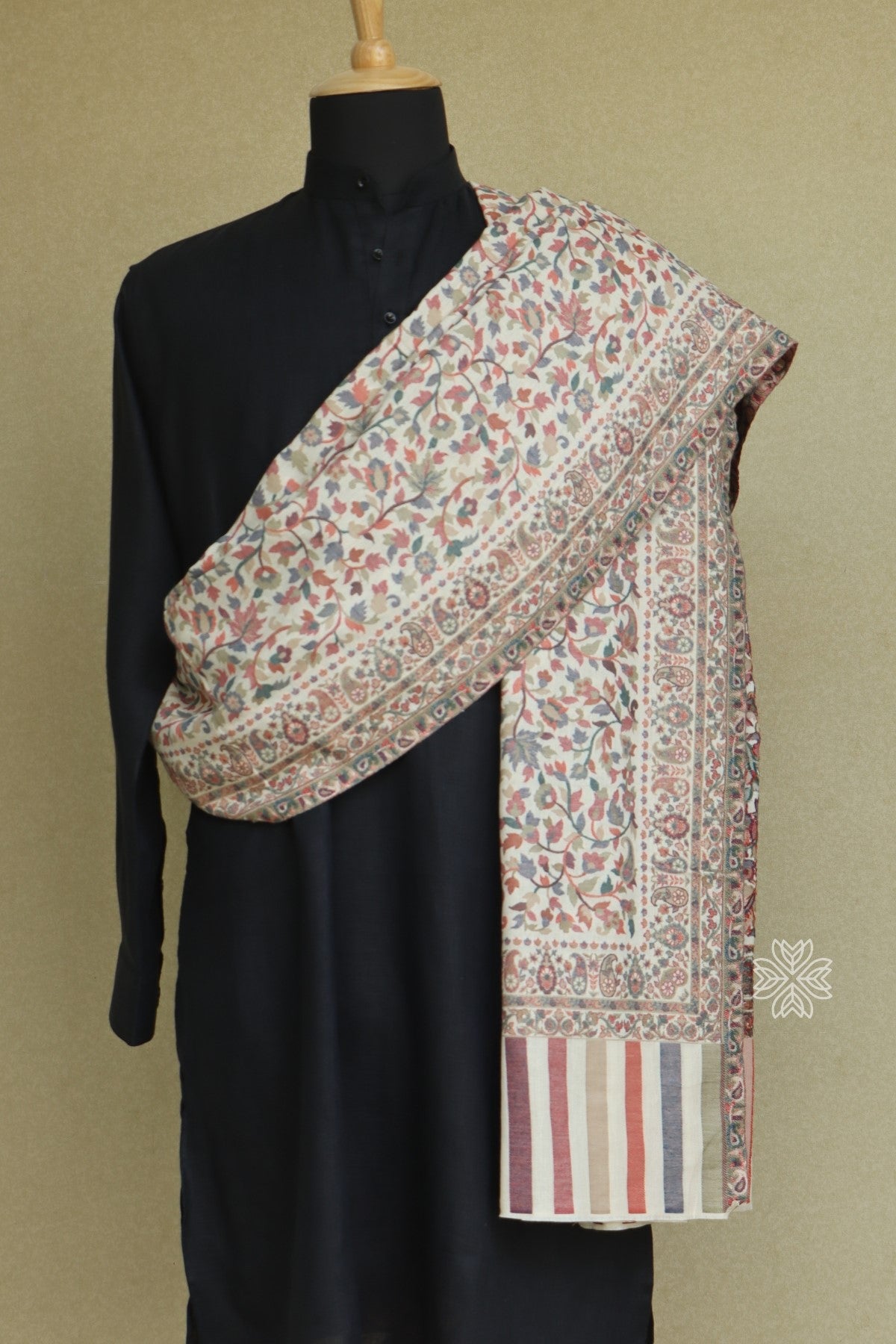 Off White Kani Men Fine Wool Shawl