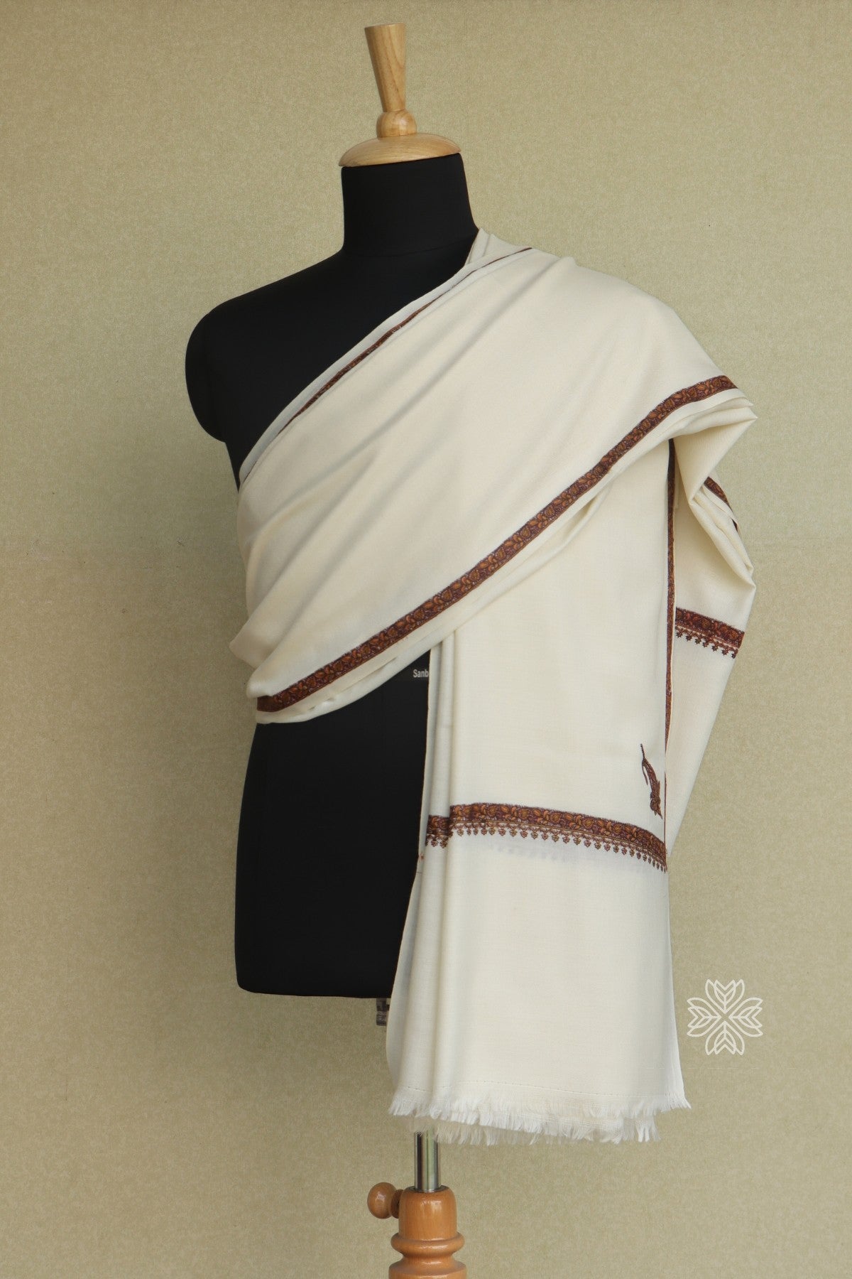 Off White Kashmiri Mens Shawl