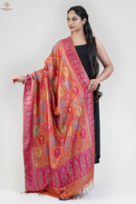 Orange Kani Silk Jamawar Dupatta - Imperial Weaves