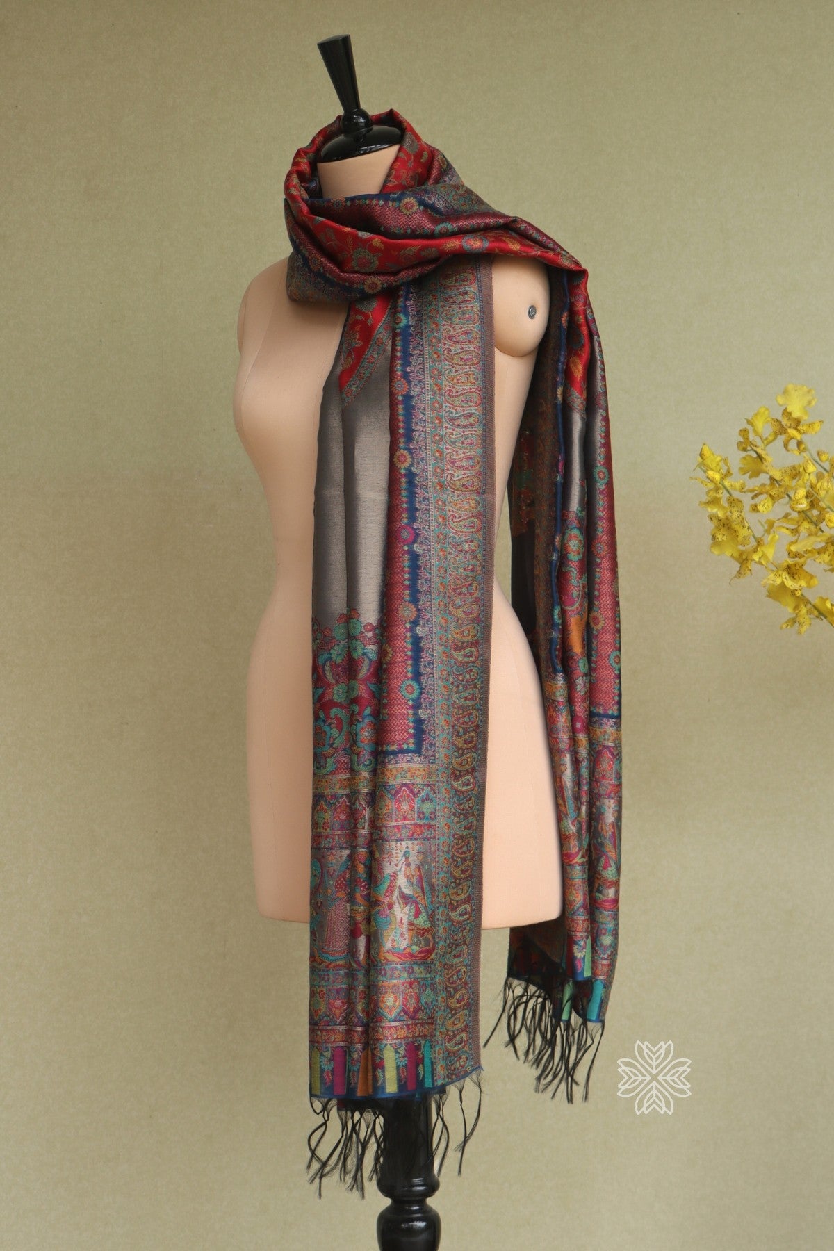 Pashmina Kani Tissue Silk Dupatta