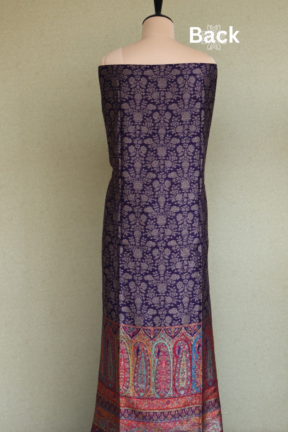 Purple Kani Silk Linen Suit with Zari