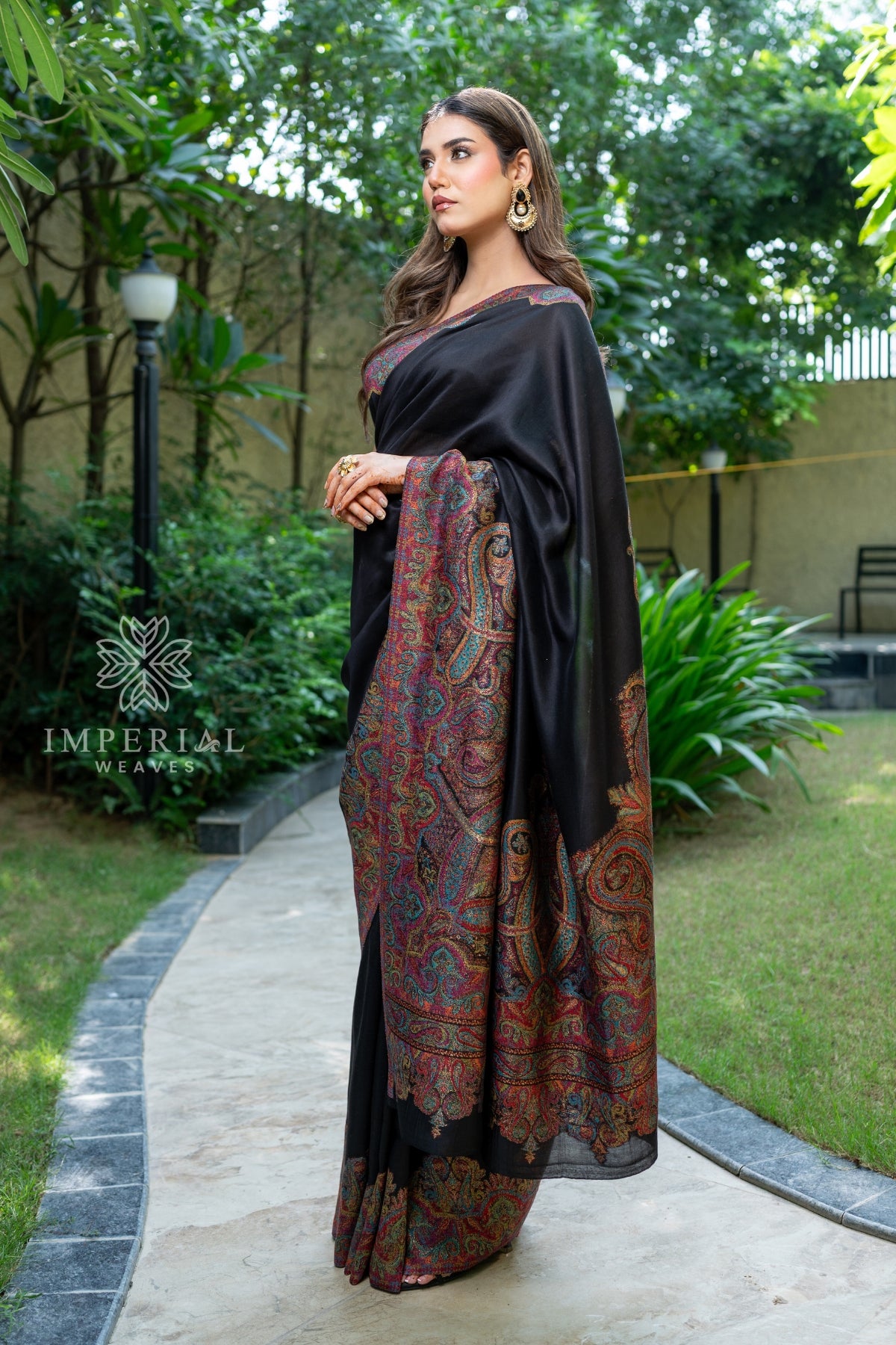 Antique Pashmina Silk Saree