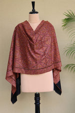 Black Sozni Jamawar Pashmina Shawl