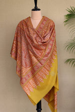 Yellow Sozni Jamawar Pashmina Shawl
