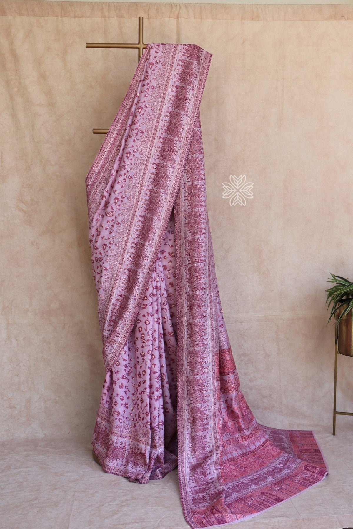 Mauve Pink Kani Chanderi Silk Saree