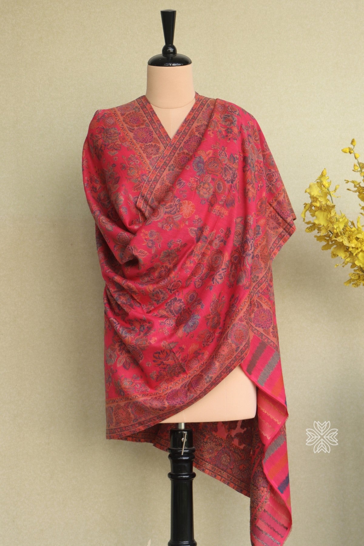 Pink Kani Fine Wool Shawl
