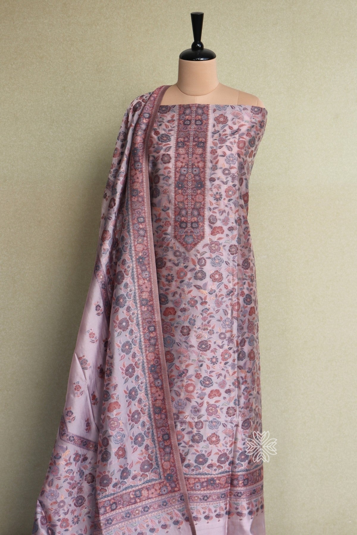Pink Kani Organza Silk Suit