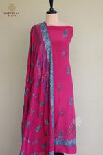 Pink Kashmiri Hand Embroidered Suit