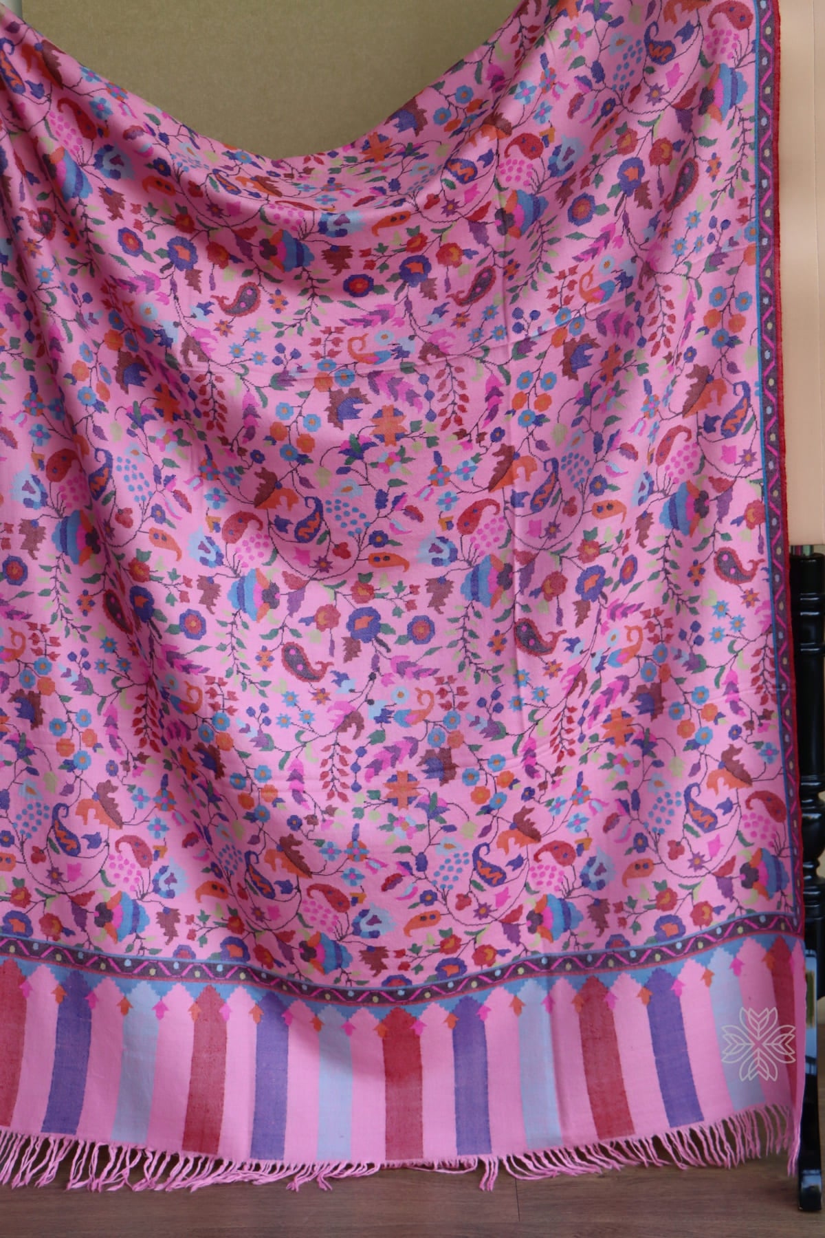 Pink All over Kani Pashmina Shawl