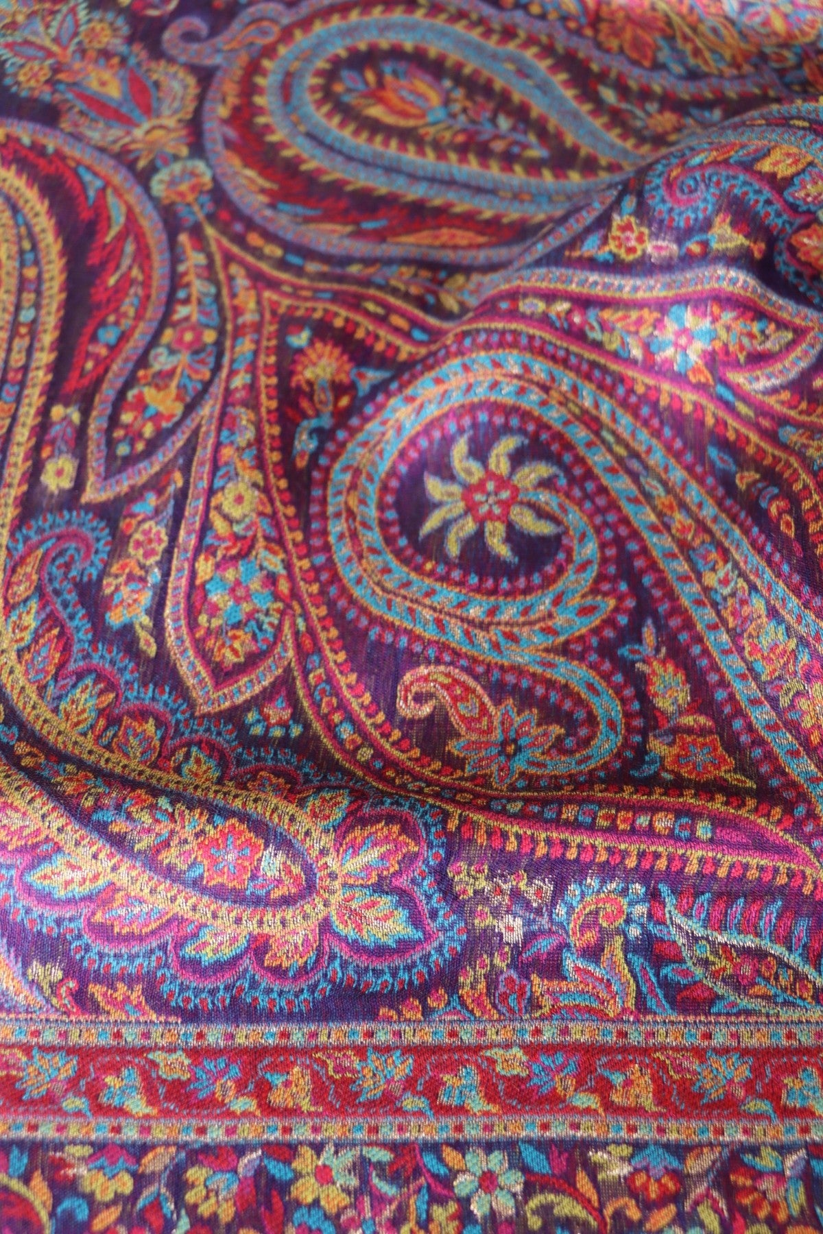 Purple Kani Jamawar Silk Dupatta