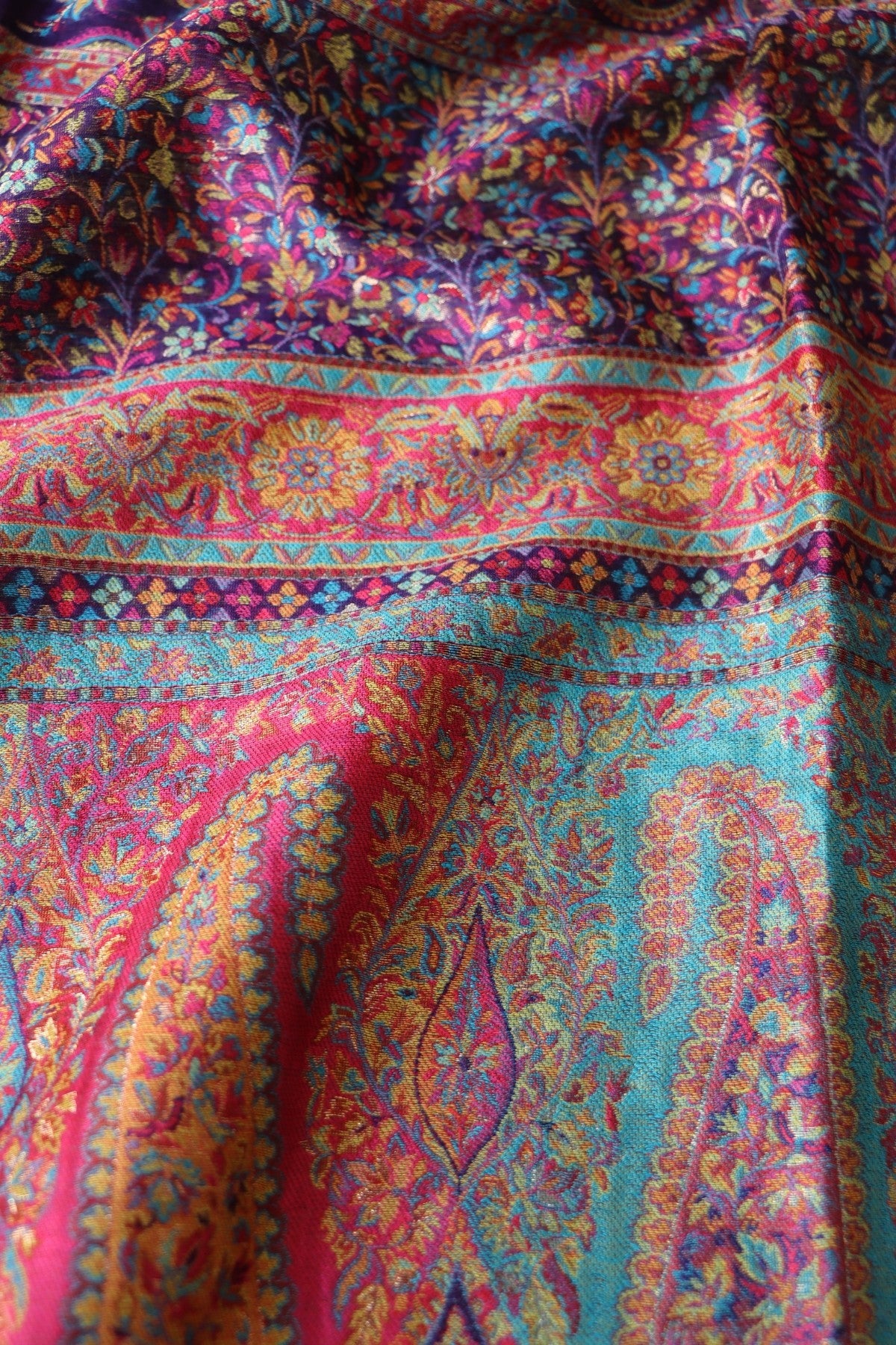 Purple Kani Jamawar Silk Dupatta