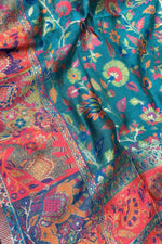 Rama Green Kani Silk Floral Dupatta withĀ Figures -Imperial Weaves