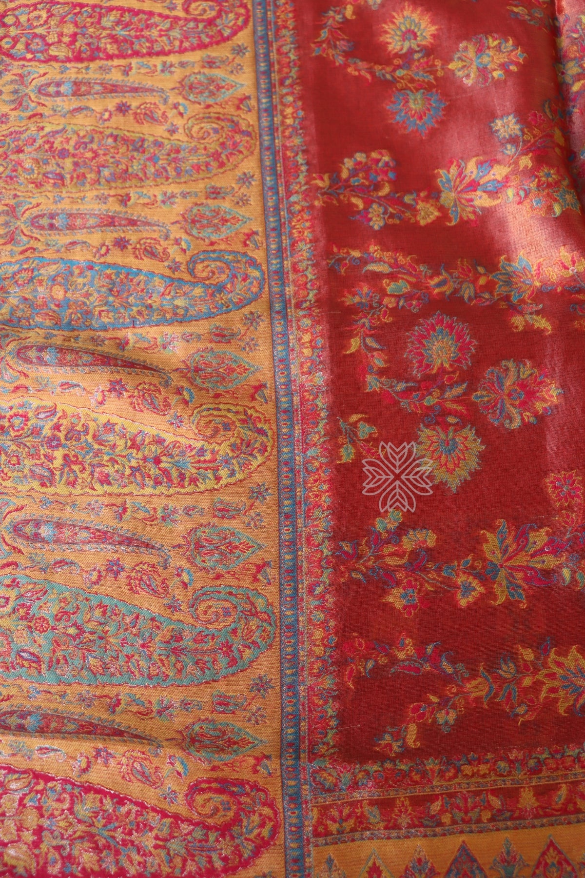 Red Kani Tissue Silk Saree