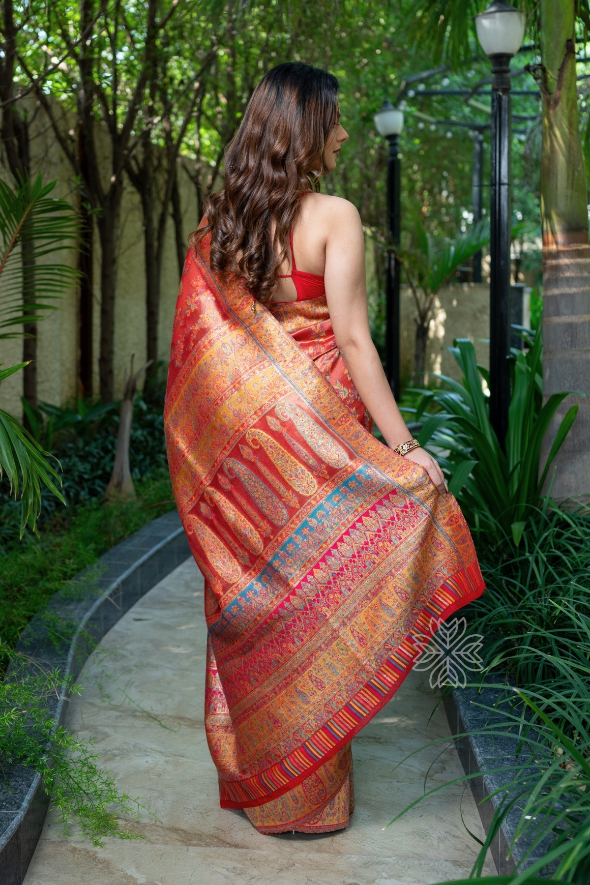 Red Kani Tissue Silk Saree