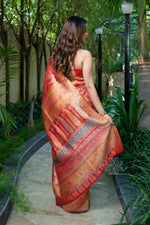 Red Kani Tissue Silk Saree