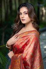 Red Kani Tissue Silk Saree