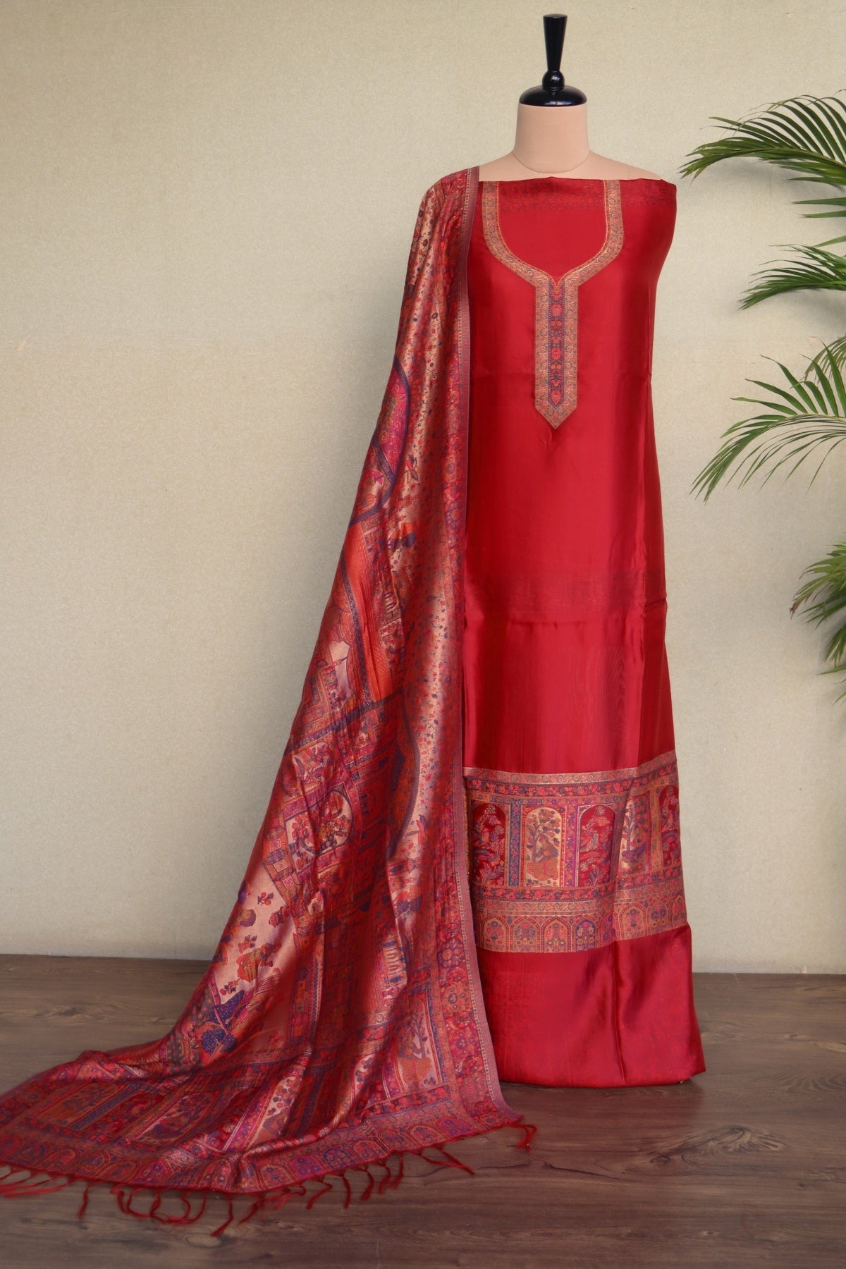 Red Silk Suit