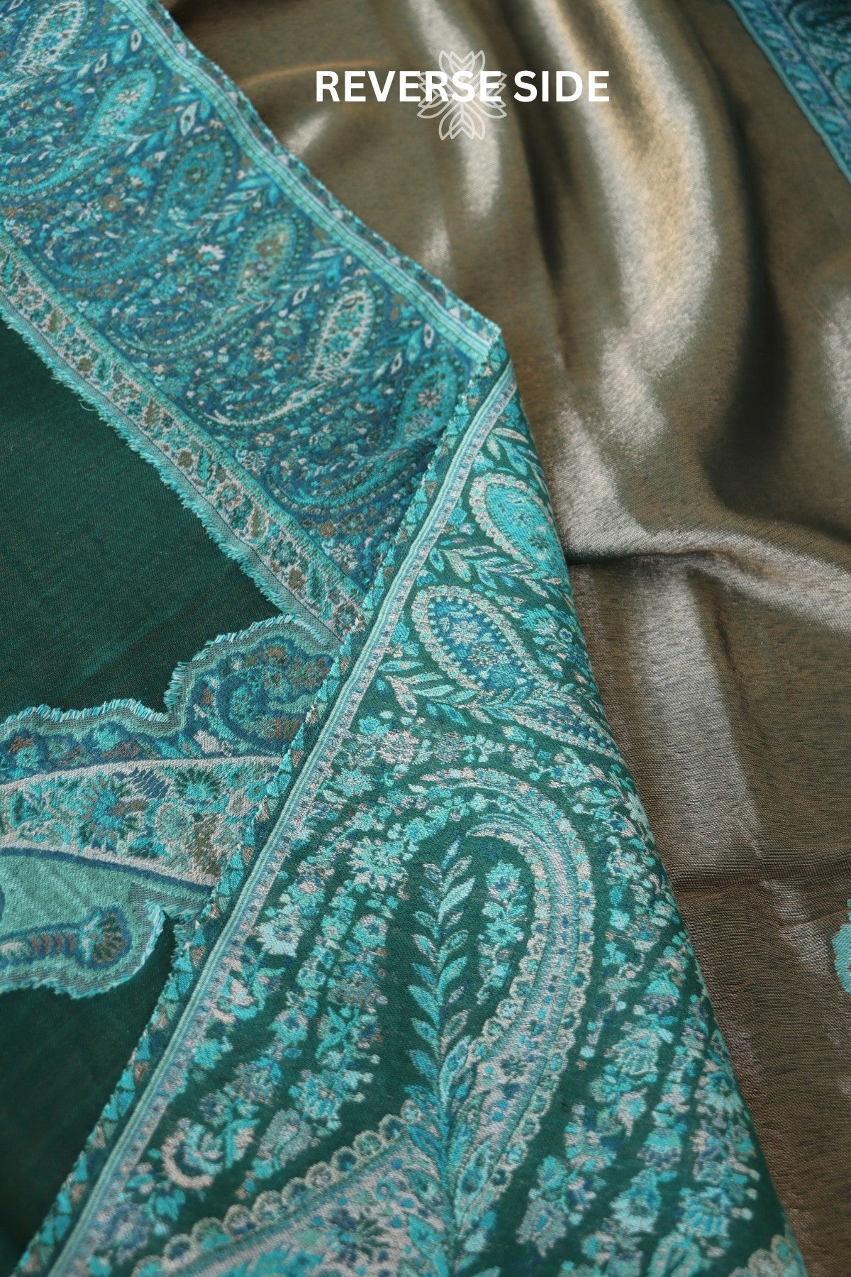 Reversible Zari Moonlight Kashmiri Kani Wrap