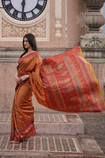 Mustard Yellow Kani Silk Saree Imperial Weaves