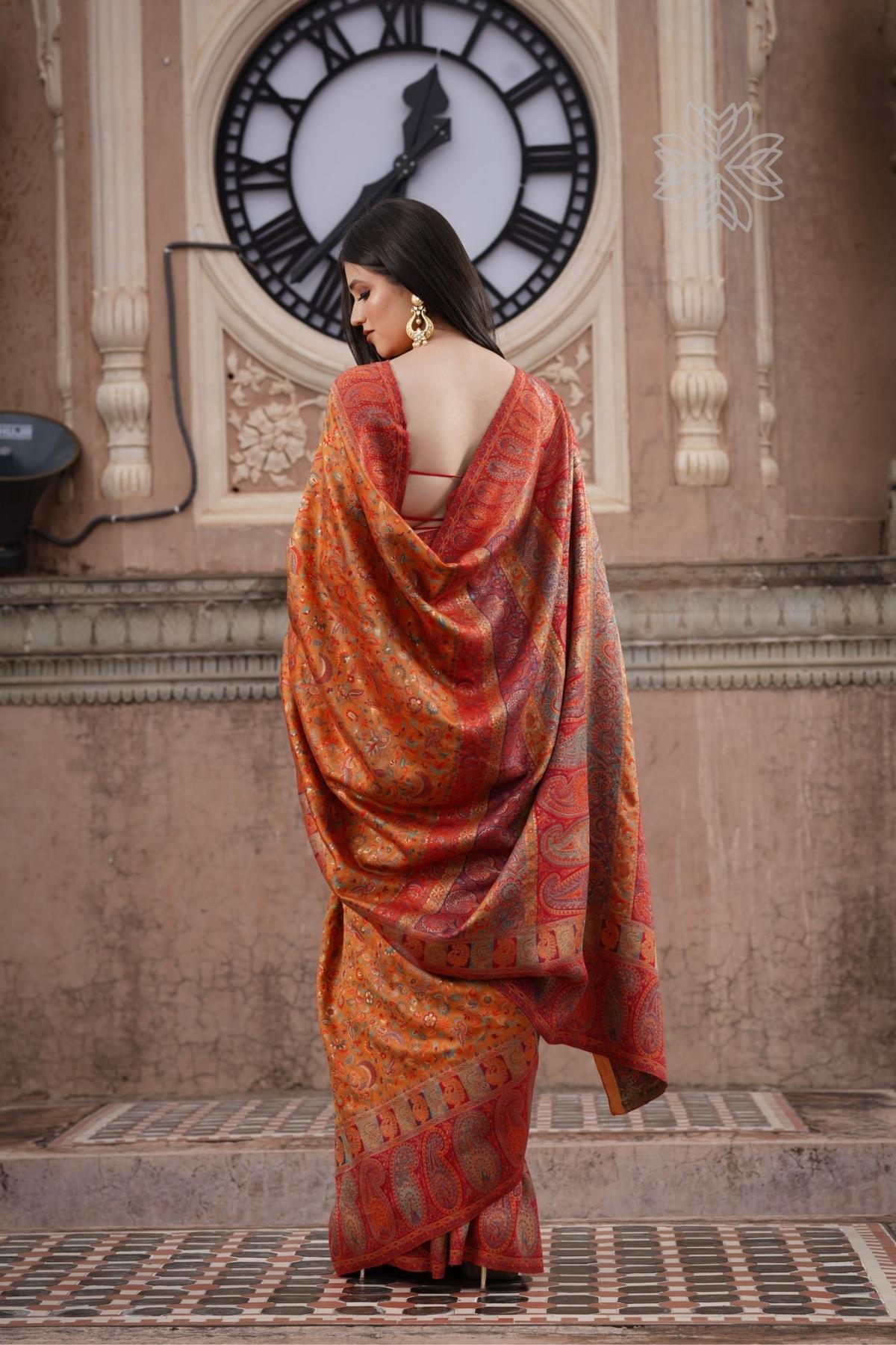 Mustard Yellow Kani Silk Saree Imperial Weaves