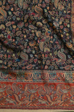 Smoky Black Kani Kalamkari Silk SareeImperial Weaves