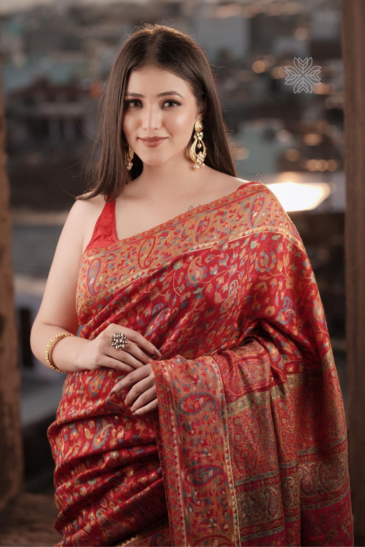 Red Kani Silk SareeImperial Weaves