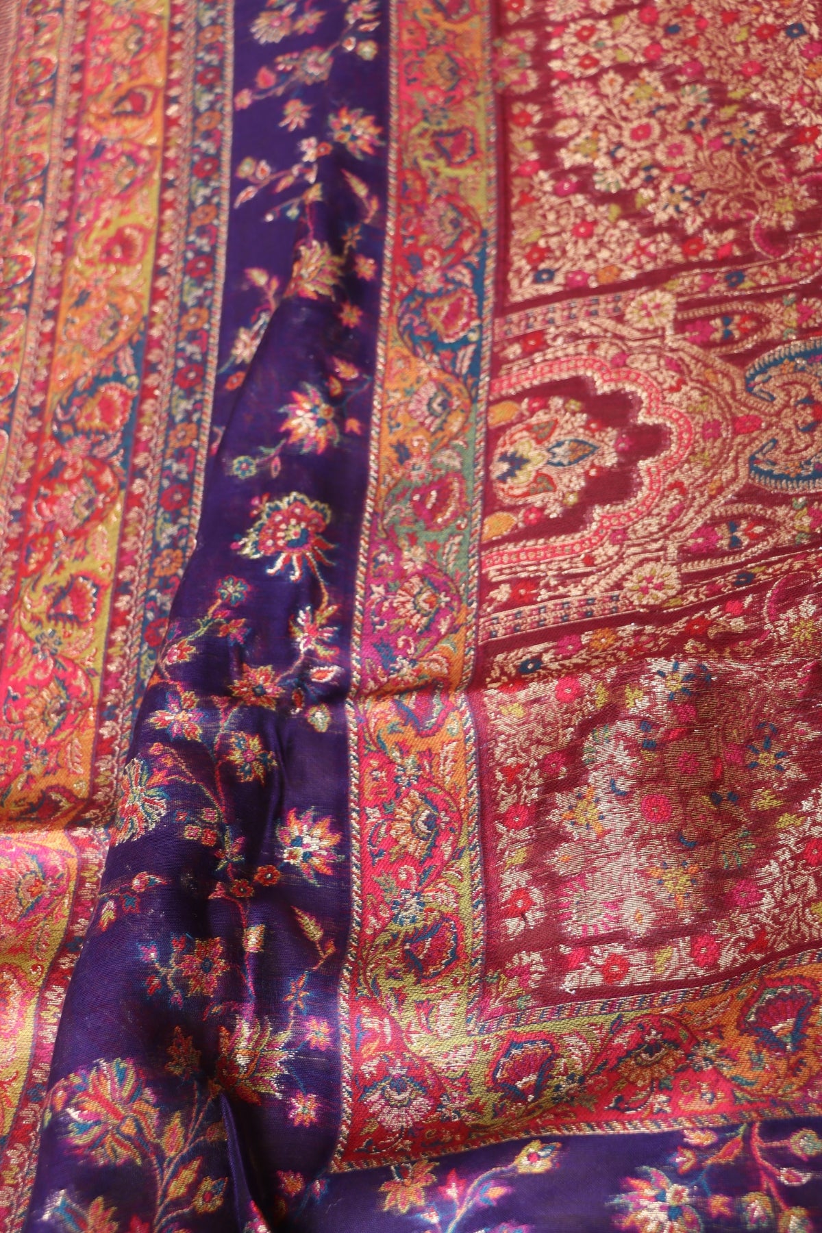 Purple Kani Silk Suit with Allover Dupatta