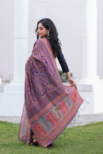 Purple Kani Jamawar Silk Dupatta