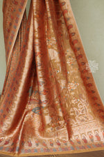 Sunset Yellow Kani Darbar Silk Saree