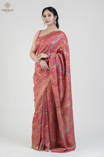 Pink Kani Jamawar Khatras Silk Saree