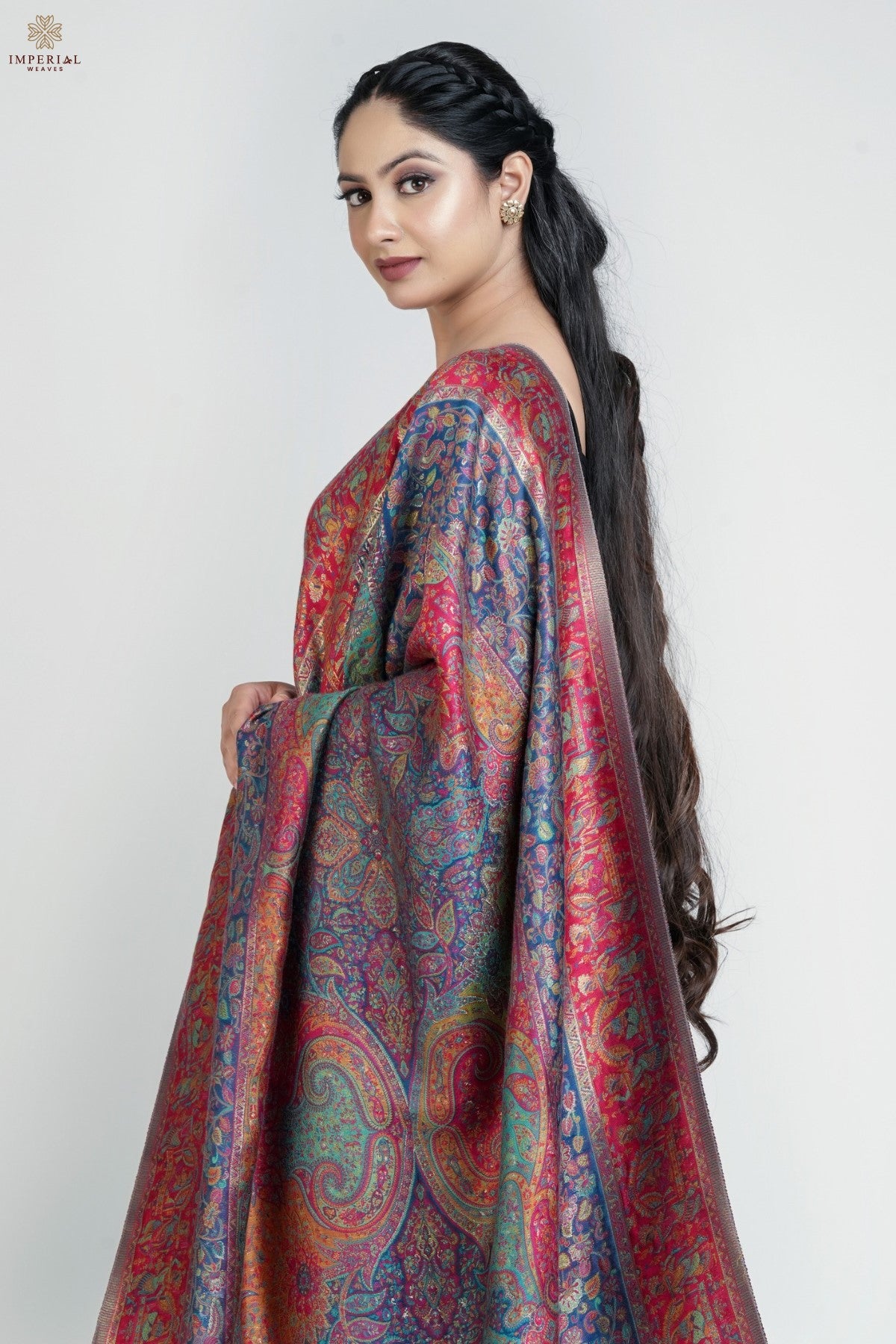 Blue Kani Silk Jamawar Dupatta
