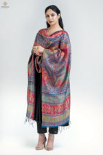 Blue Kani Silk Jamawar Dupatta