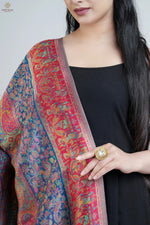 Blue Kani Silk Jamawar Dupatta
