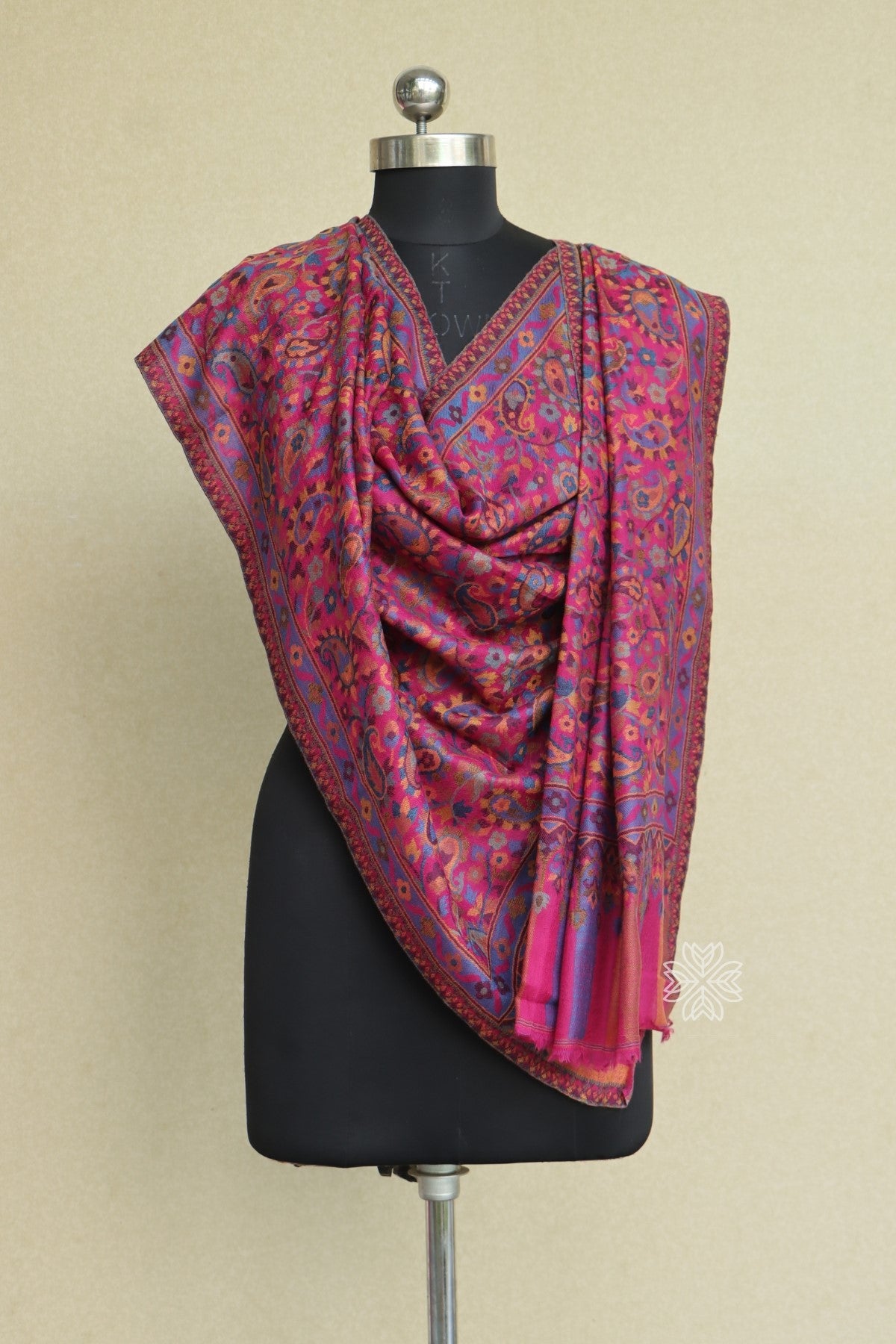 Wine Kani Fine Wool Stole
