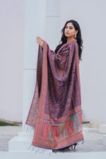 Purple Kani Jamawar Silk Dupatta