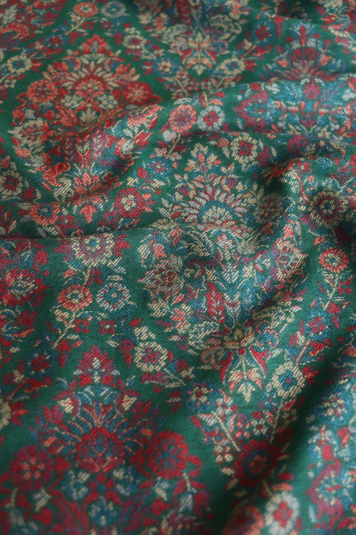 Green Kani Jamawar Fine Wool Shawl