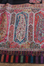 Black Men Fine Wool Jamawar Border Shawl