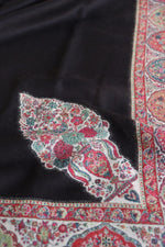 Black Men Fine Wool Jamawar Border Shawl