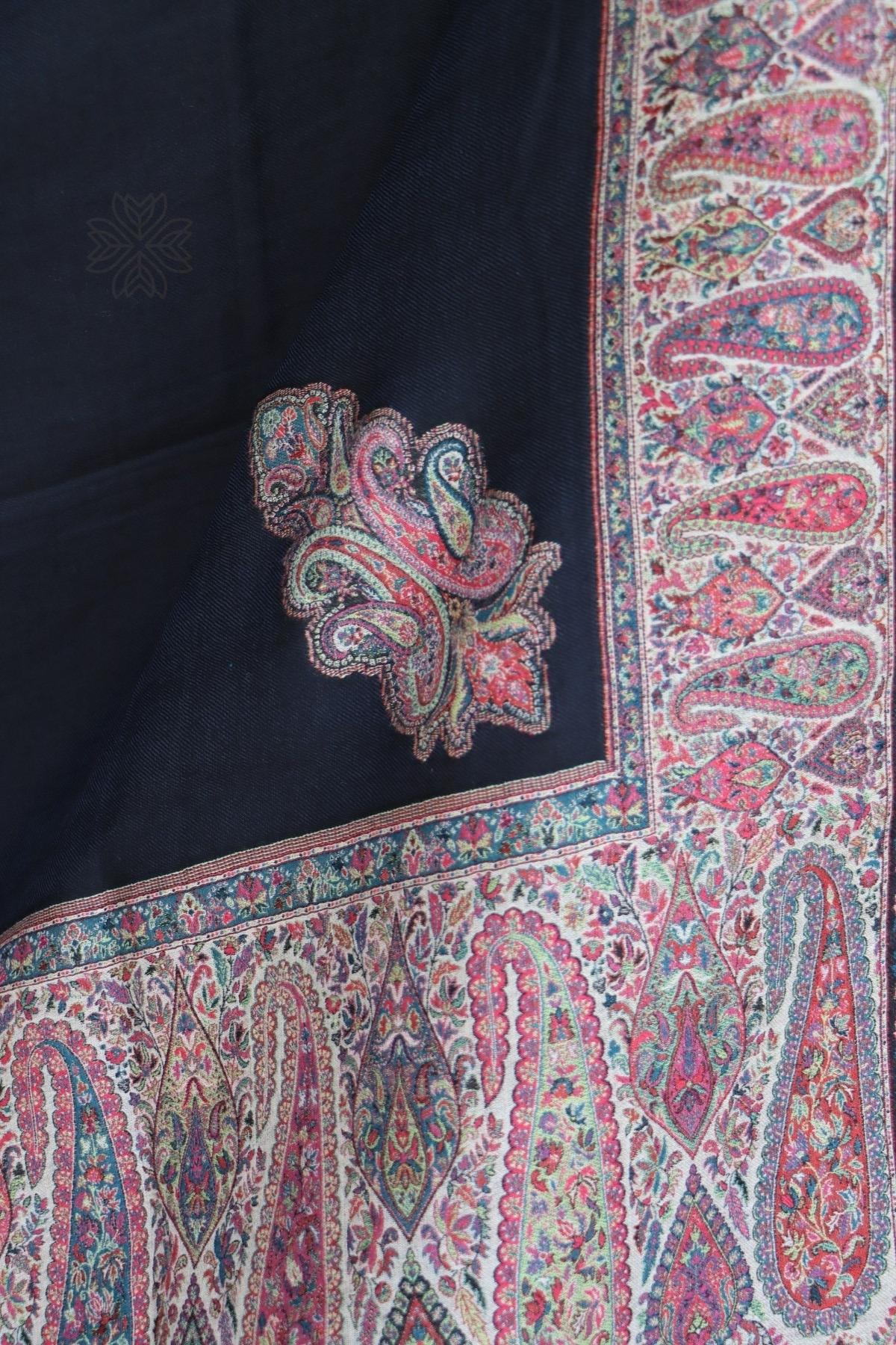 Black Kani Fine Wool Shawl