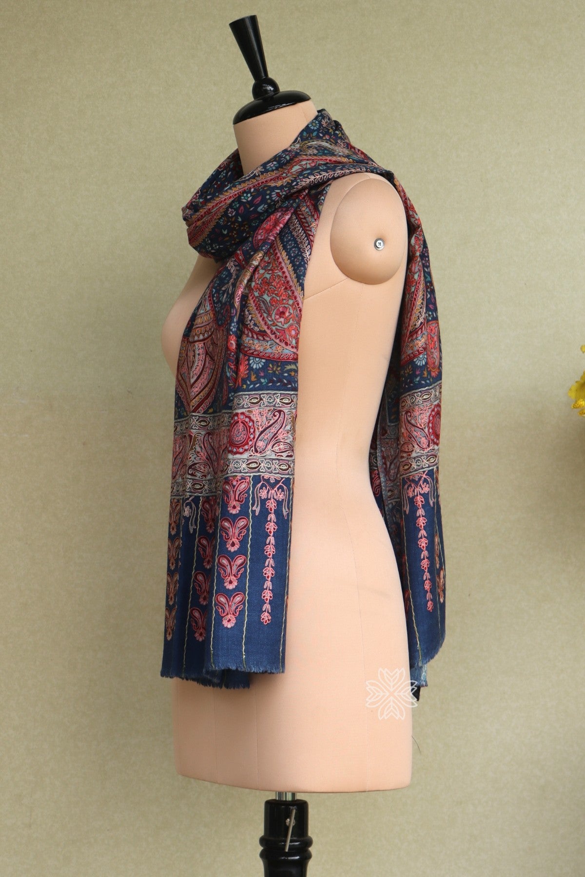 Embroidered Woolen Scarf