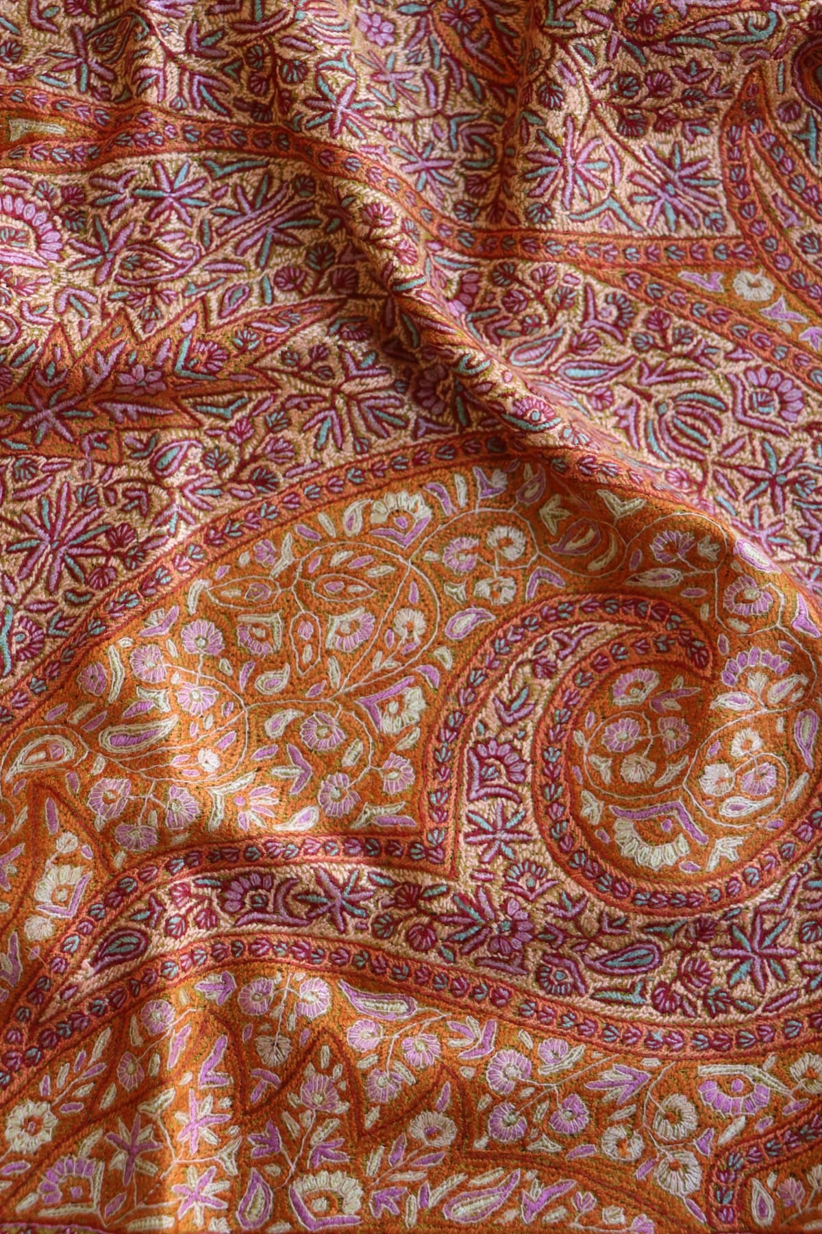 Yellow Sozni Jamawar Pashmina Shawl