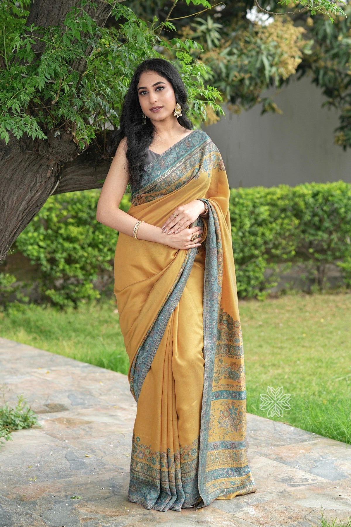 Yellow Kani Silk Saree