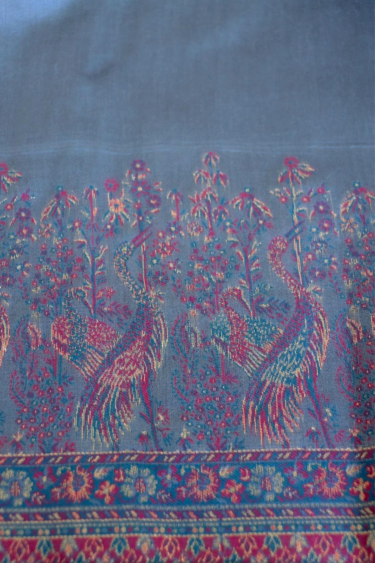 Grey Kani Pallu Silk Saree