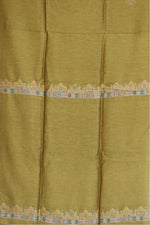 Mehandi Green Silk Linen Suit With Darbar Dupatta