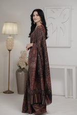 Smoky Black Kani Jamawar Silk SareeImperial Weaves