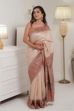 Beige Kani Silk Saree