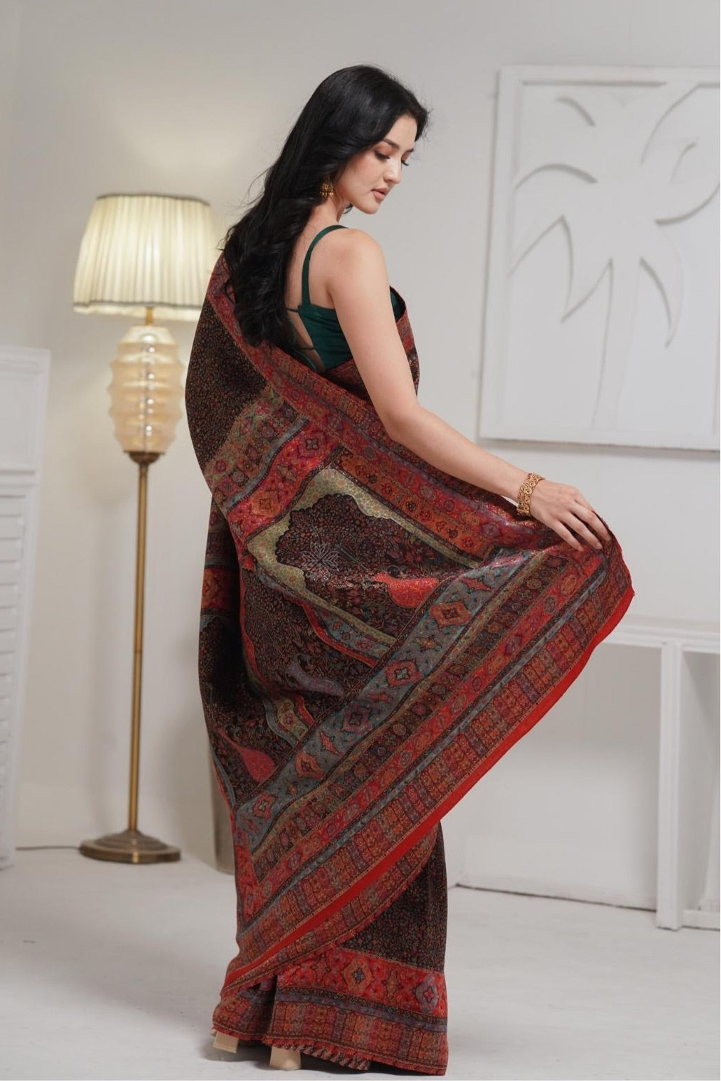 Black Kani Jamawar Silk Saree Imperial Weaves
