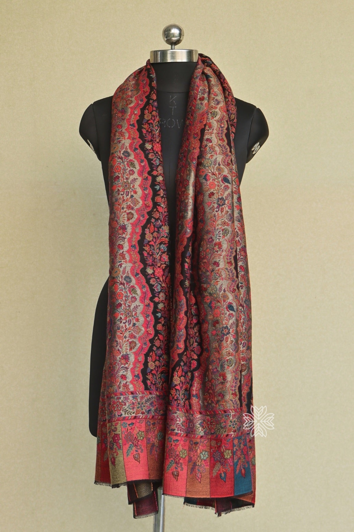 Black Kani Fine Wool Shawl