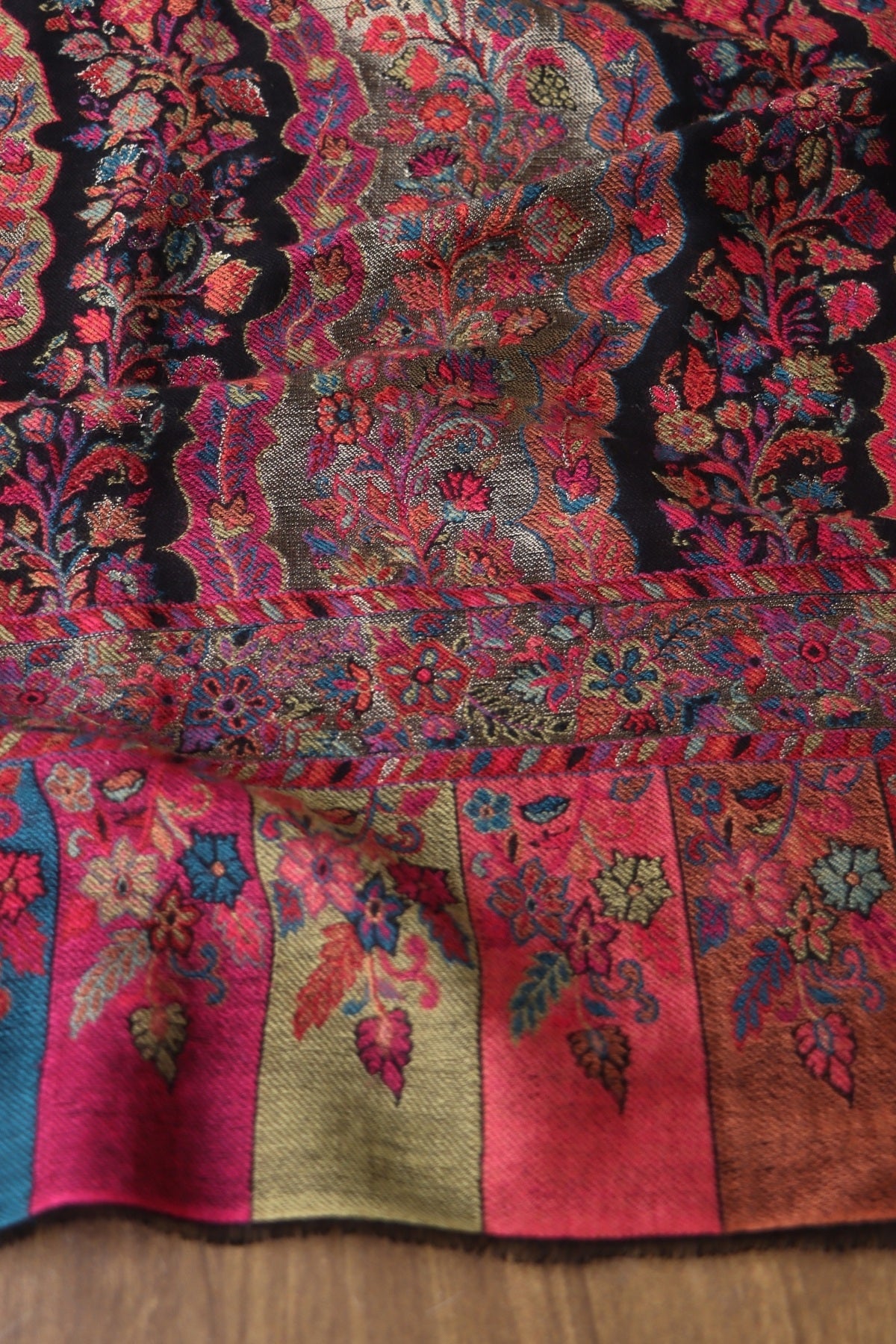 Black Kani Fine Wool Shawl